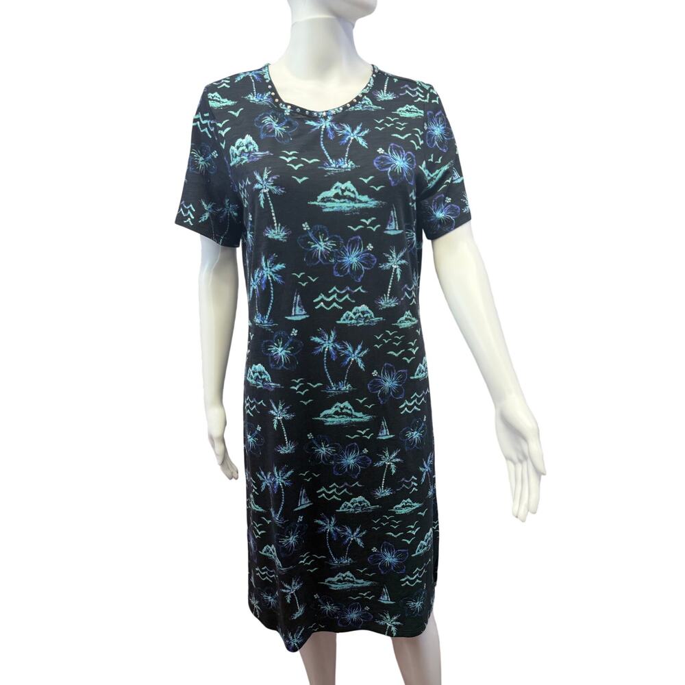 Quacker Factory Nautical Novelty Print Knit Dress Red Women's Size small